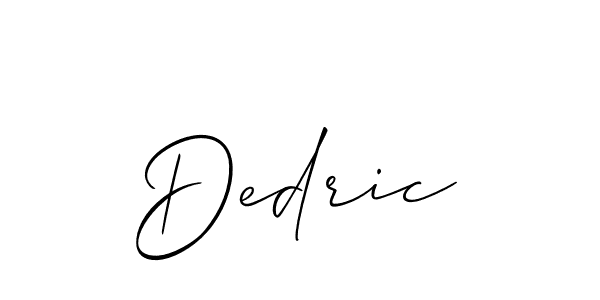 Use a signature maker to create a handwritten signature online. With this signature software, you can design (Allison_Script) your own signature for name Dedric. Dedric signature style 2 images and pictures png