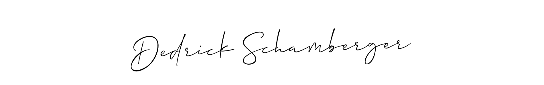 Create a beautiful signature design for name Dedrick Schamberger. With this signature (Allison_Script) fonts, you can make a handwritten signature for free. Dedrick Schamberger signature style 2 images and pictures png