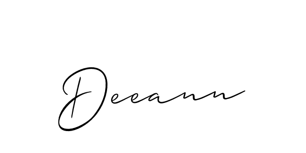 Make a beautiful signature design for name Deeann. With this signature (Allison_Script) style, you can create a handwritten signature for free. Deeann signature style 2 images and pictures png