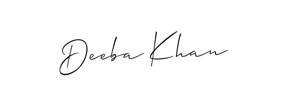 You should practise on your own different ways (Allison_Script) to write your name (Deeba Khan) in signature. don't let someone else do it for you. Deeba Khan signature style 2 images and pictures png