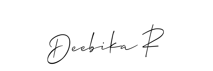 This is the best signature style for the Deebika R name. Also you like these signature font (Allison_Script). Mix name signature. Deebika R signature style 2 images and pictures png