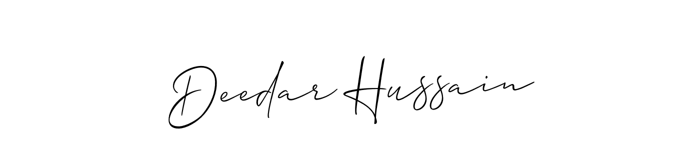 if you are searching for the best signature style for your name Deedar Hussain. so please give up your signature search. here we have designed multiple signature styles  using Allison_Script. Deedar Hussain signature style 2 images and pictures png
