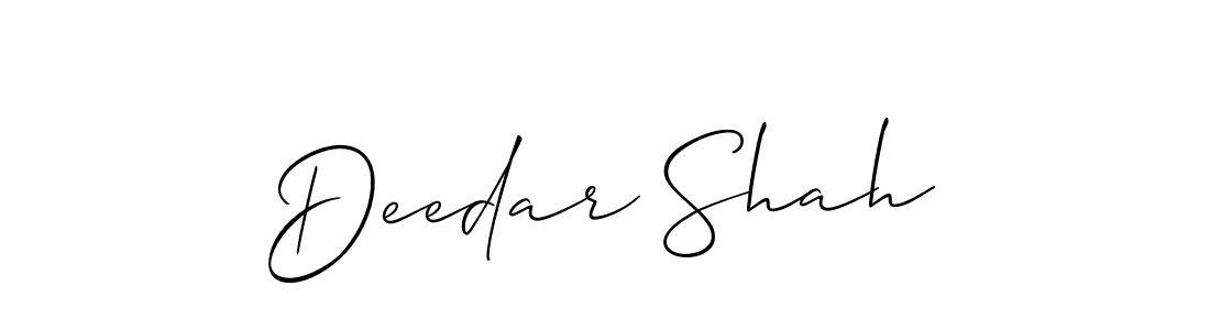 Design your own signature with our free online signature maker. With this signature software, you can create a handwritten (Allison_Script) signature for name Deedar Shah. Deedar Shah signature style 2 images and pictures png