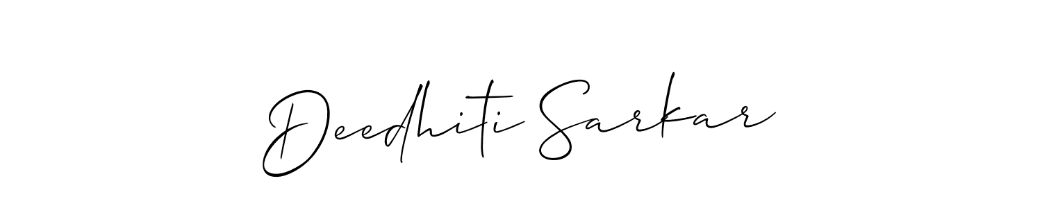 Design your own signature with our free online signature maker. With this signature software, you can create a handwritten (Allison_Script) signature for name Deedhiti Sarkar. Deedhiti Sarkar signature style 2 images and pictures png
