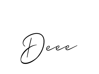 Use a signature maker to create a handwritten signature online. With this signature software, you can design (Allison_Script) your own signature for name Deee. Deee signature style 2 images and pictures png
