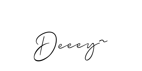 Also You can easily find your signature by using the search form. We will create Deeey~ name handwritten signature images for you free of cost using Allison_Script sign style. Deeey~ signature style 2 images and pictures png