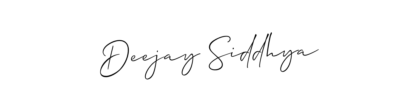 You should practise on your own different ways (Allison_Script) to write your name (Deejay Siddhya) in signature. don't let someone else do it for you. Deejay Siddhya signature style 2 images and pictures png