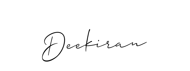 How to Draw Deekiran signature style? Allison_Script is a latest design signature styles for name Deekiran. Deekiran signature style 2 images and pictures png