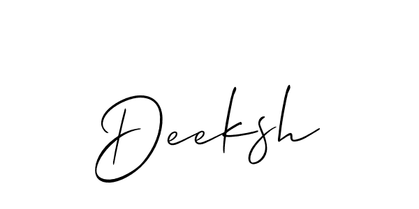 How to make Deeksh signature? Allison_Script is a professional autograph style. Create handwritten signature for Deeksh name. Deeksh signature style 2 images and pictures png