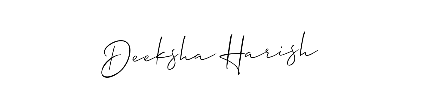 How to Draw Deeksha Harish signature style? Allison_Script is a latest design signature styles for name Deeksha Harish. Deeksha Harish signature style 2 images and pictures png