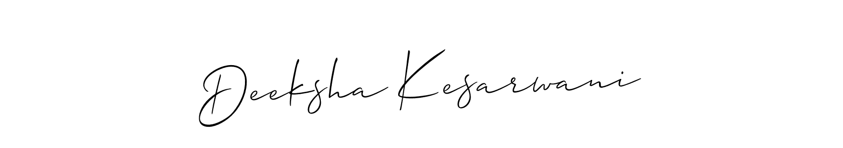 Make a beautiful signature design for name Deeksha Kesarwani. With this signature (Allison_Script) style, you can create a handwritten signature for free. Deeksha Kesarwani signature style 2 images and pictures png