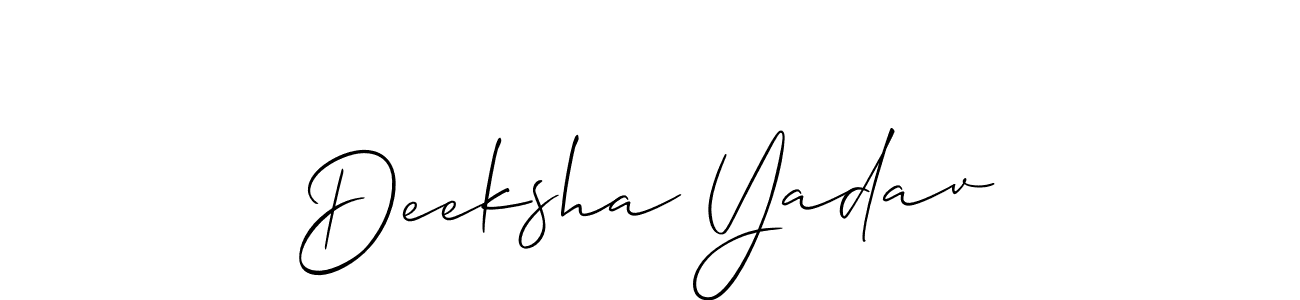 Deeksha Yadav stylish signature style. Best Handwritten Sign (Allison_Script) for my name. Handwritten Signature Collection Ideas for my name Deeksha Yadav. Deeksha Yadav signature style 2 images and pictures png