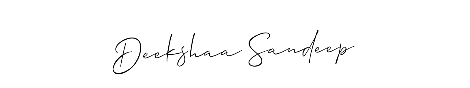 Use a signature maker to create a handwritten signature online. With this signature software, you can design (Allison_Script) your own signature for name Deekshaa Sandeep. Deekshaa Sandeep signature style 2 images and pictures png