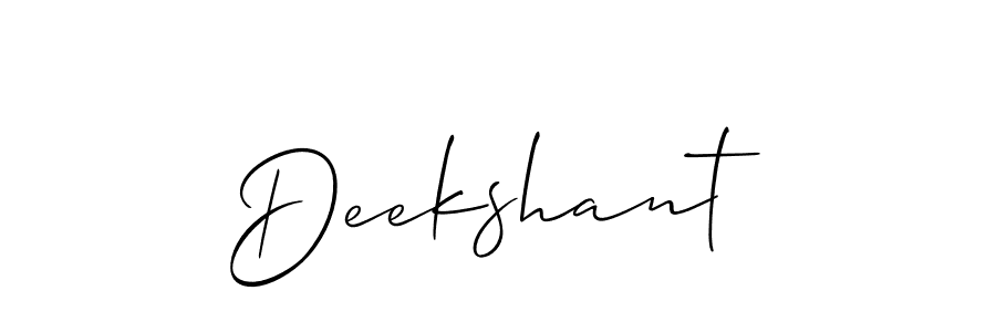 Make a short Deekshant signature style. Manage your documents anywhere anytime using Allison_Script. Create and add eSignatures, submit forms, share and send files easily. Deekshant signature style 2 images and pictures png