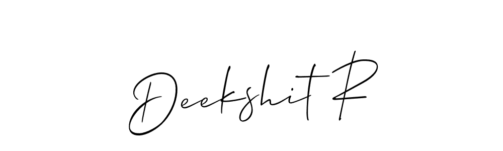 The best way (Allison_Script) to make a short signature is to pick only two or three words in your name. The name Deekshit R include a total of six letters. For converting this name. Deekshit R signature style 2 images and pictures png