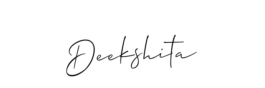 Also we have Deekshita name is the best signature style. Create professional handwritten signature collection using Allison_Script autograph style. Deekshita signature style 2 images and pictures png