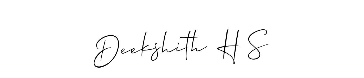 Deekshith  H S stylish signature style. Best Handwritten Sign (Allison_Script) for my name. Handwritten Signature Collection Ideas for my name Deekshith  H S. Deekshith  H S signature style 2 images and pictures png