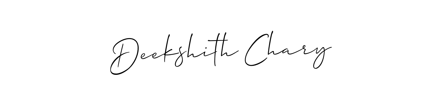 You can use this online signature creator to create a handwritten signature for the name Deekshith Chary. This is the best online autograph maker. Deekshith Chary signature style 2 images and pictures png
