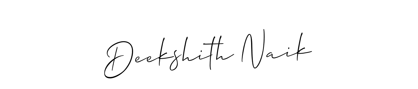 Create a beautiful signature design for name Deekshith Naik. With this signature (Allison_Script) fonts, you can make a handwritten signature for free. Deekshith Naik signature style 2 images and pictures png