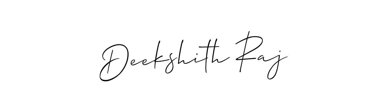 Similarly Allison_Script is the best handwritten signature design. Signature creator online .You can use it as an online autograph creator for name Deekshith Raj. Deekshith Raj signature style 2 images and pictures png