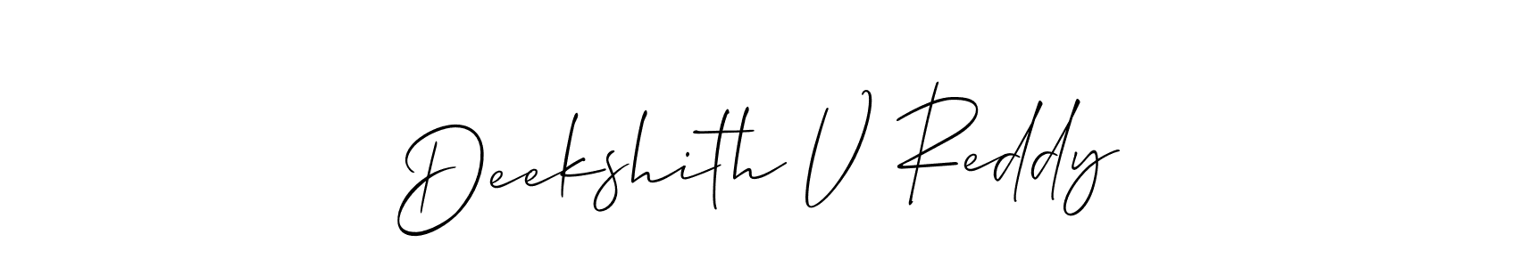 How to make Deekshith V Reddy signature? Allison_Script is a professional autograph style. Create handwritten signature for Deekshith V Reddy name. Deekshith V Reddy signature style 2 images and pictures png
