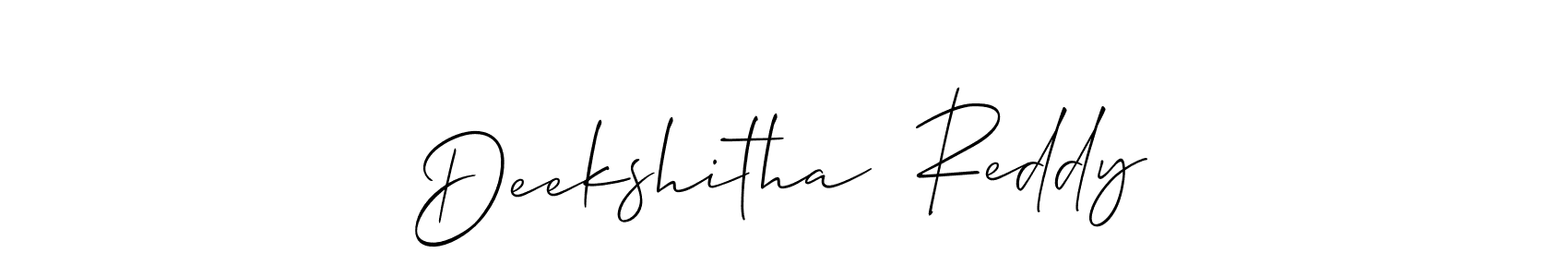 if you are searching for the best signature style for your name Deekshitha  Reddy. so please give up your signature search. here we have designed multiple signature styles  using Allison_Script. Deekshitha  Reddy signature style 2 images and pictures png