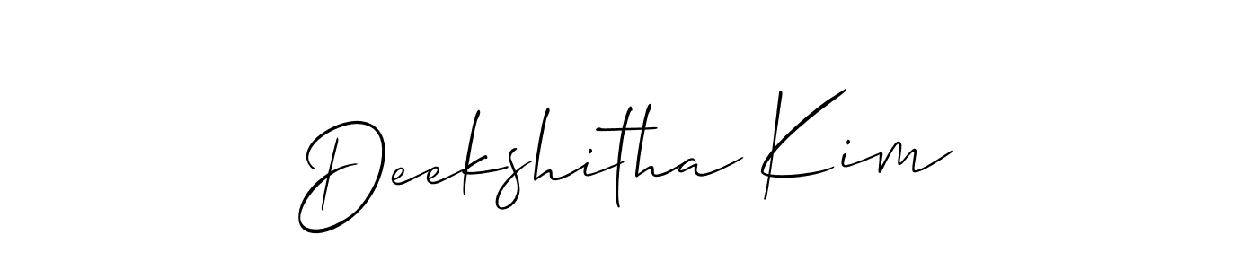 How to make Deekshitha Kim signature? Allison_Script is a professional autograph style. Create handwritten signature for Deekshitha Kim name. Deekshitha Kim signature style 2 images and pictures png