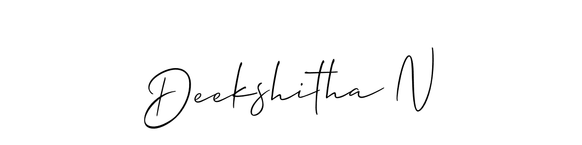 Use a signature maker to create a handwritten signature online. With this signature software, you can design (Allison_Script) your own signature for name Deekshitha N. Deekshitha N signature style 2 images and pictures png