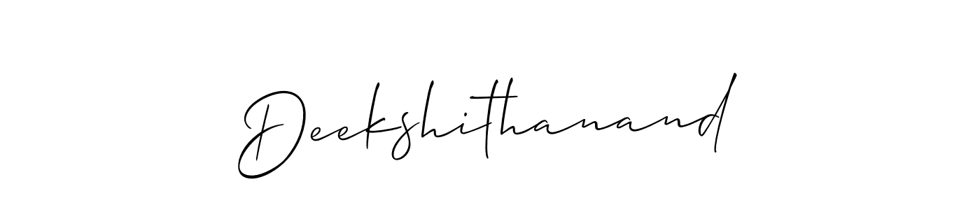 Also we have Deekshithanand name is the best signature style. Create professional handwritten signature collection using Allison_Script autograph style. Deekshithanand signature style 2 images and pictures png