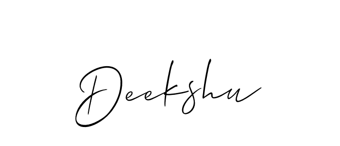 Allison_Script is a professional signature style that is perfect for those who want to add a touch of class to their signature. It is also a great choice for those who want to make their signature more unique. Get Deekshu name to fancy signature for free. Deekshu signature style 2 images and pictures png