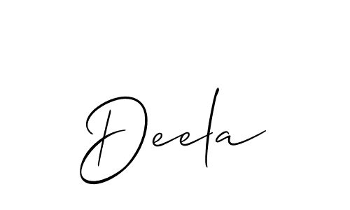 How to make Deela signature? Allison_Script is a professional autograph style. Create handwritten signature for Deela name. Deela signature style 2 images and pictures png