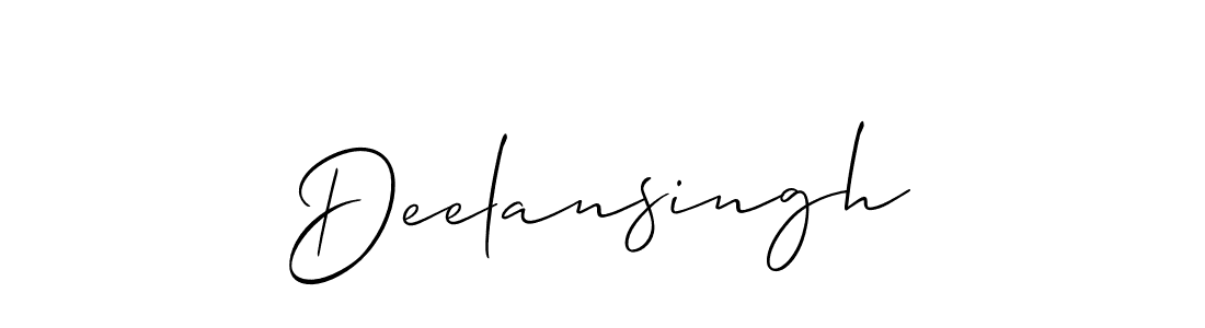 How to make Deelansingh name signature. Use Allison_Script style for creating short signs online. This is the latest handwritten sign. Deelansingh signature style 2 images and pictures png