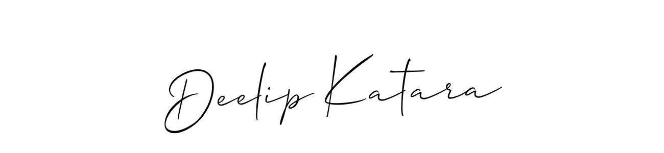 Create a beautiful signature design for name Deelip Katara. With this signature (Allison_Script) fonts, you can make a handwritten signature for free. Deelip Katara signature style 2 images and pictures png