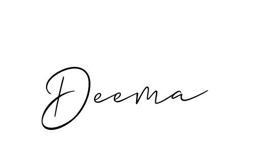 Make a beautiful signature design for name Deema. With this signature (Allison_Script) style, you can create a handwritten signature for free. Deema signature style 2 images and pictures png