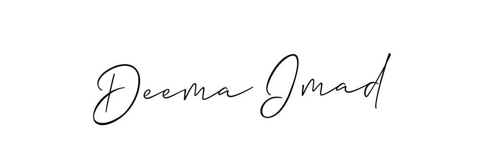 if you are searching for the best signature style for your name Deema Imad. so please give up your signature search. here we have designed multiple signature styles  using Allison_Script. Deema Imad signature style 2 images and pictures png