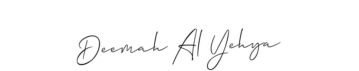 Make a beautiful signature design for name Deemah Al Yehya. With this signature (Allison_Script) style, you can create a handwritten signature for free. Deemah Al Yehya signature style 2 images and pictures png