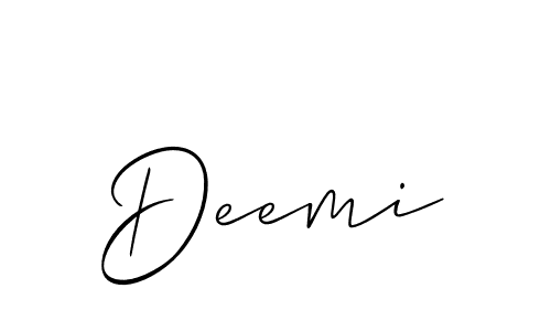 It looks lik you need a new signature style for name Deemi. Design unique handwritten (Allison_Script) signature with our free signature maker in just a few clicks. Deemi signature style 2 images and pictures png