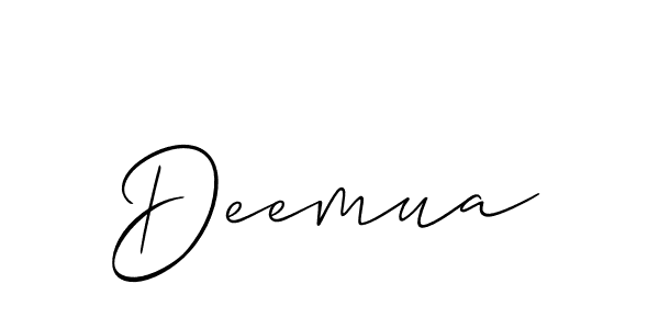 Create a beautiful signature design for name Deemua. With this signature (Allison_Script) fonts, you can make a handwritten signature for free. Deemua signature style 2 images and pictures png