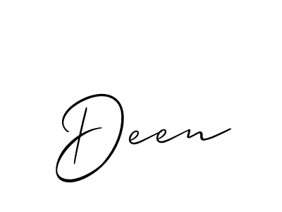 It looks lik you need a new signature style for name Deen. Design unique handwritten (Allison_Script) signature with our free signature maker in just a few clicks. Deen signature style 2 images and pictures png