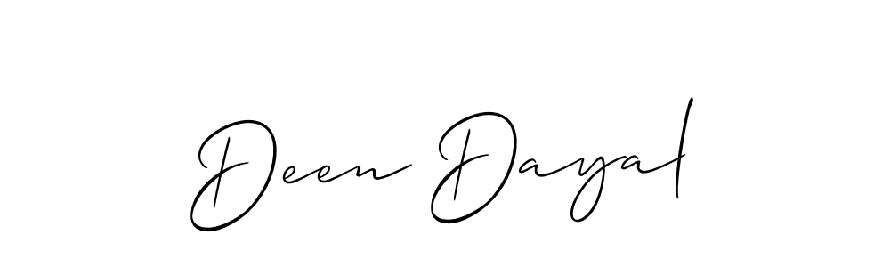 if you are searching for the best signature style for your name Deen Dayal. so please give up your signature search. here we have designed multiple signature styles  using Allison_Script. Deen Dayal signature style 2 images and pictures png