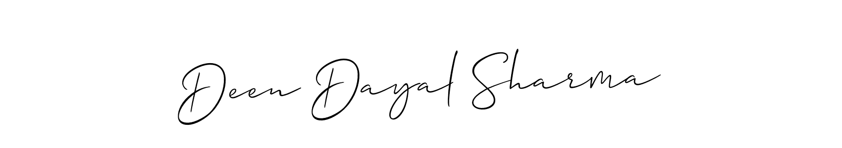 How to Draw Deen Dayal Sharma signature style? Allison_Script is a latest design signature styles for name Deen Dayal Sharma. Deen Dayal Sharma signature style 2 images and pictures png