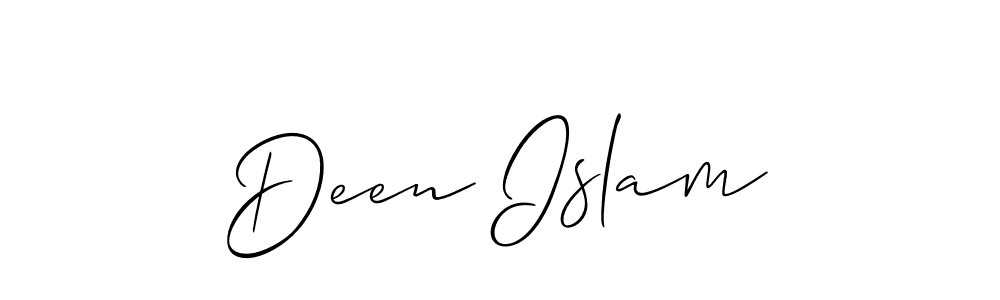 You should practise on your own different ways (Allison_Script) to write your name (Deen Islam) in signature. don't let someone else do it for you. Deen Islam signature style 2 images and pictures png