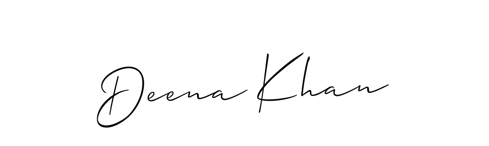 It looks lik you need a new signature style for name Deena Khan. Design unique handwritten (Allison_Script) signature with our free signature maker in just a few clicks. Deena Khan signature style 2 images and pictures png