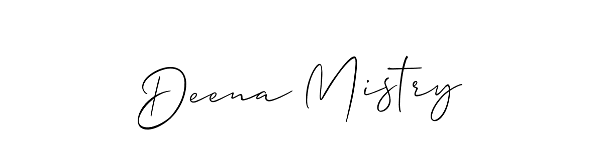 Design your own signature with our free online signature maker. With this signature software, you can create a handwritten (Allison_Script) signature for name Deena Mistry. Deena Mistry signature style 2 images and pictures png