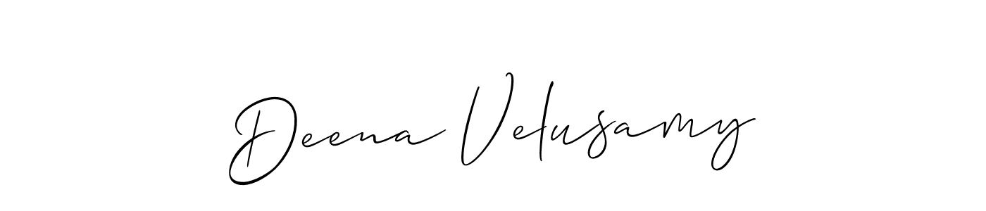 Make a beautiful signature design for name Deena Velusamy. With this signature (Allison_Script) style, you can create a handwritten signature for free. Deena Velusamy signature style 2 images and pictures png