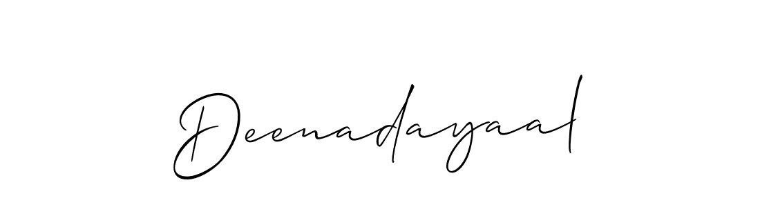 Use a signature maker to create a handwritten signature online. With this signature software, you can design (Allison_Script) your own signature for name Deenadayaal. Deenadayaal signature style 2 images and pictures png