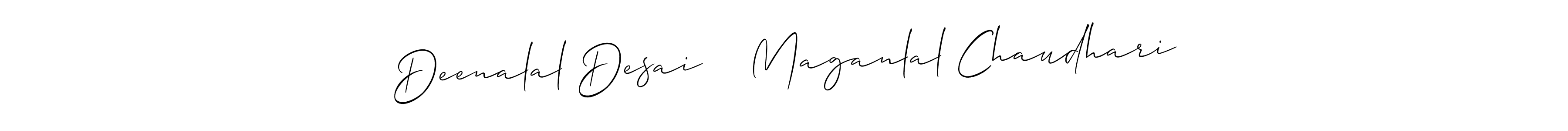Use a signature maker to create a handwritten signature online. With this signature software, you can design (Allison_Script) your own signature for name Deenalal Desai    Maganlal Chaudhari. Deenalal Desai    Maganlal Chaudhari signature style 2 images and pictures png