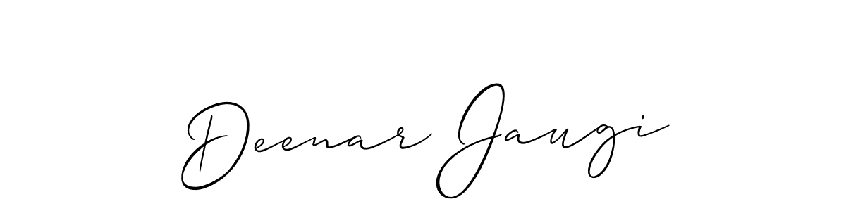 It looks lik you need a new signature style for name Deenar Jaugi. Design unique handwritten (Allison_Script) signature with our free signature maker in just a few clicks. Deenar Jaugi signature style 2 images and pictures png