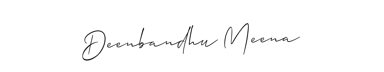 Create a beautiful signature design for name Deenbandhu Meena. With this signature (Allison_Script) fonts, you can make a handwritten signature for free. Deenbandhu Meena signature style 2 images and pictures png