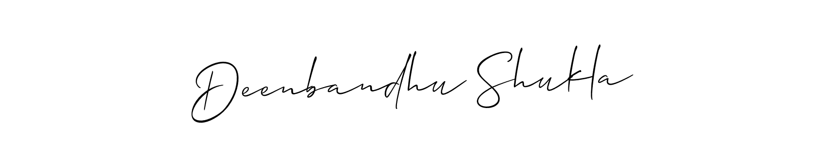 Make a beautiful signature design for name Deenbandhu Shukla. With this signature (Allison_Script) style, you can create a handwritten signature for free. Deenbandhu Shukla signature style 2 images and pictures png